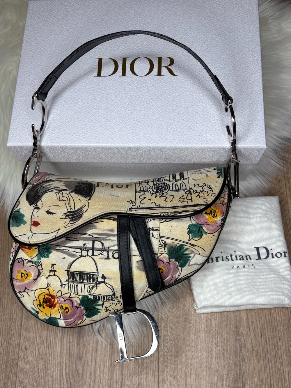 🌸 Dior Limited Edition Paris ‘50s Saddle Bag 🌸